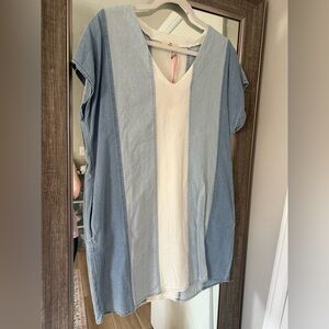 Entro Blue Jean Colorblock Dress